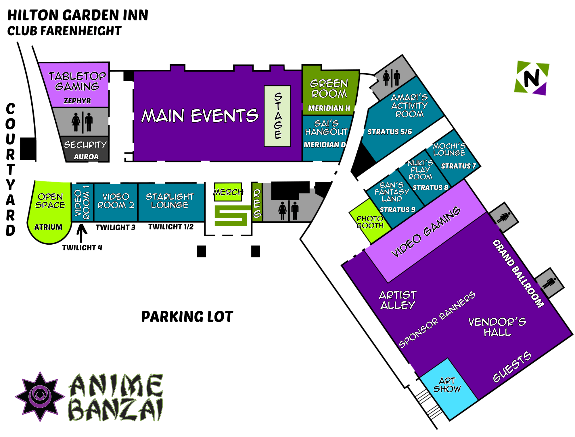 Anime Banzai 2023 Convention Layout and Map of Davis Conference Center